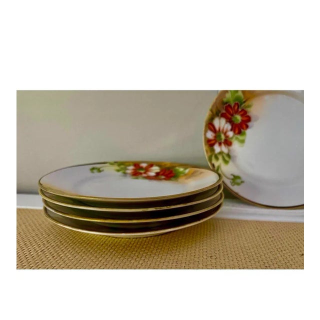 1900s Hand Painted Plates With Bright Poppies - Set of 5 For Sale In New York - Image 6 of 8