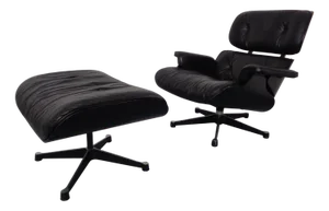 Lounge Chair and Ottoman by Charles and Ray Eames for Herman Miller, 1980s, Set of 2