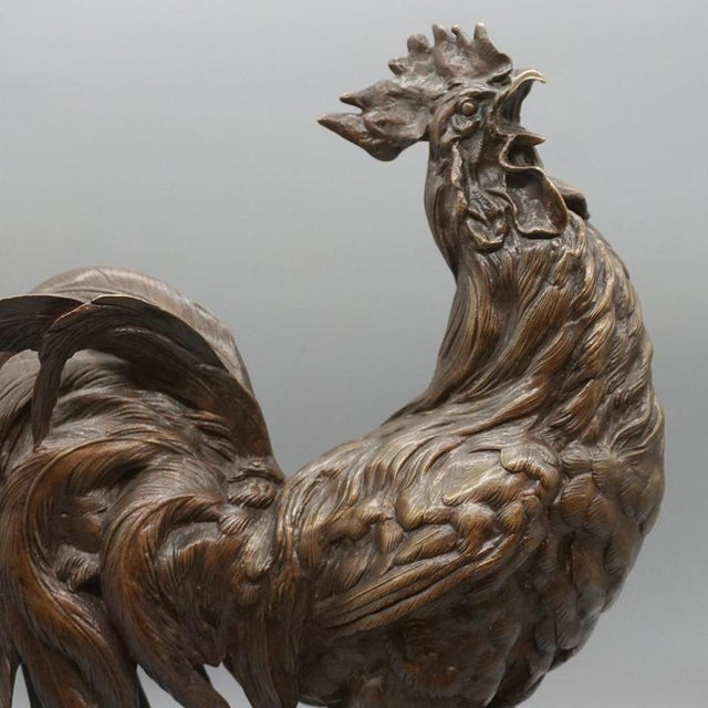 Strutting Bronze Cockerel by Alfred Barye For Sale - Image 10 of 11