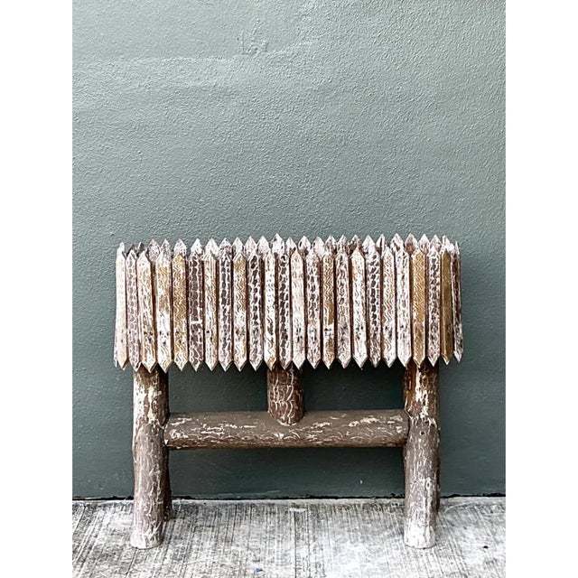 Vintage Patinated Wood Box Planter For Sale - Image 11 of 12