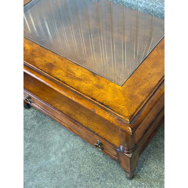 Brown Late 20th Century Faux Bamboo Regency Coffee Table For Sale - Image 8 of 10