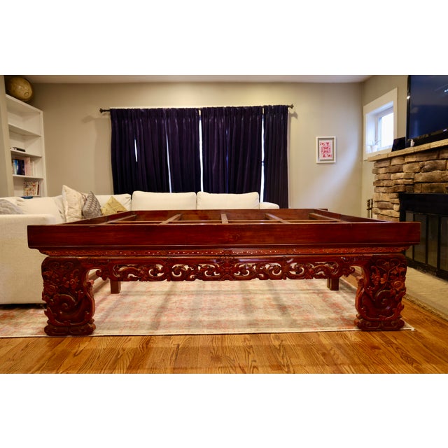 Late 1800s Antique Chinese Wedding Canopy Bed Hand-Carved With Ornate Detail For Sale - Image 9 of 13