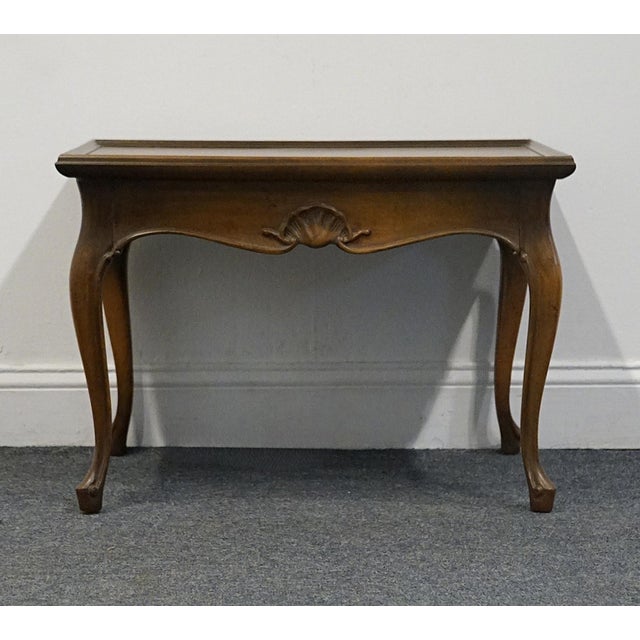 Hickory Chair Bookmatched Walnut Country French 26x19" Accent End Table W. Shell Carving 1505-66 For Sale In Kansas City - Image 6 of 11