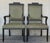French 20th Black French Seating Set Sofa and Two Armchairs in the Louis Seize Style For Sale - Image 3 of 13