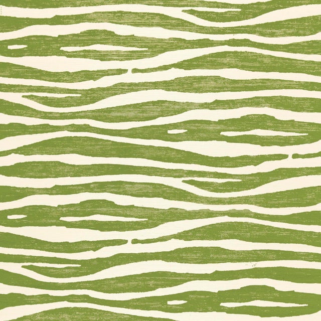 Sample - Schumacher Ripple Wallpaper in Grass For Sale