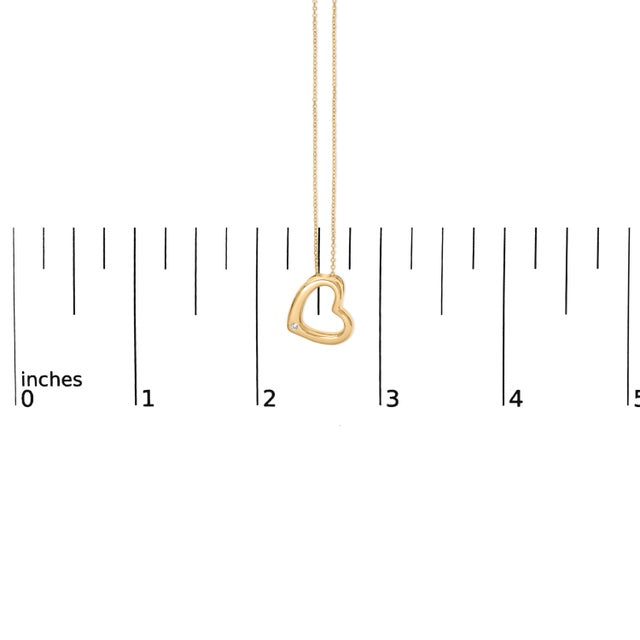 2020s Gold Vermeil Diamond Accent Heart Pendant Necklace For Sale - Image 5 of 6