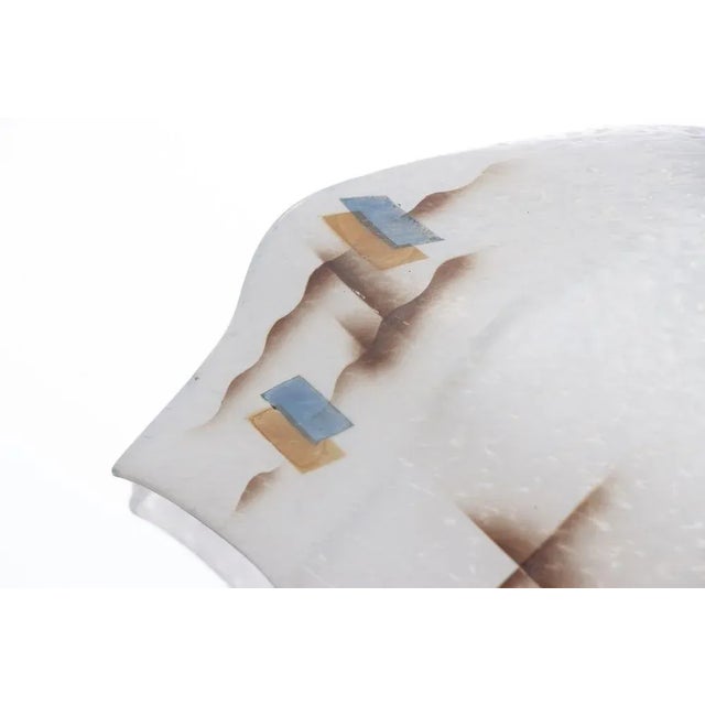 Glass Art Deco Geometric Shade Swan Neck Table Lamp, 1930s For Sale - Image 7 of 10