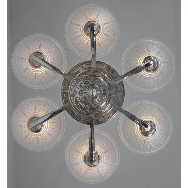 French Art Deco Chandelier by Ranc & Muller Freres 1930 France For Sale - Image 6 of 13