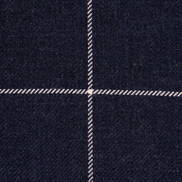 Contemporary SAMPLE - Schumacher Bancroft Wool Plaid Fabric In Navy For Sale - Image 3 of 3