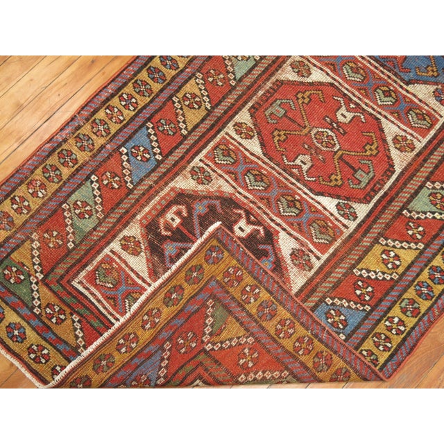 Tribal Geometric Antique Zabihi Collection Persian Kurdish Runner - 3' x 16'5" For Sale - Image 10 of 10