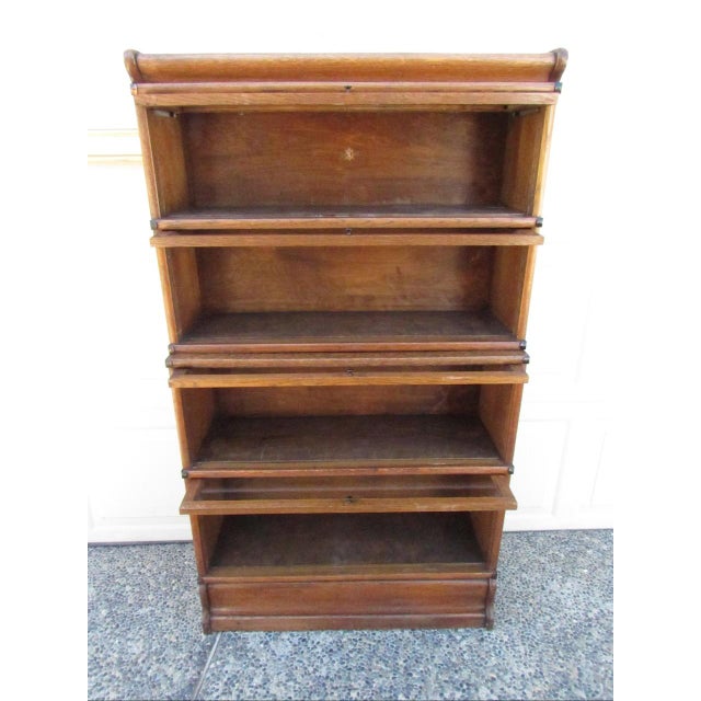 Wood Antique English Oak Stacking Lawyers Bookcase For Sale - Image 7 of 18