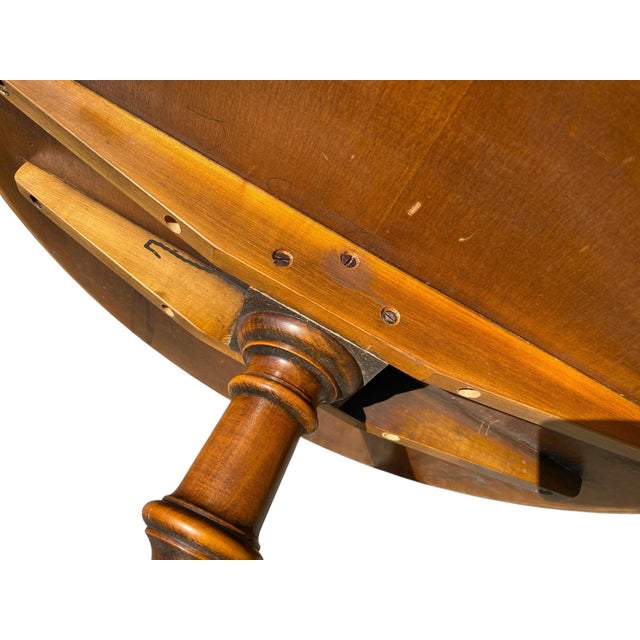 Vintage Queen Anne Style Birds Eye Maple Tea Table For Sale - Image 9 of 9