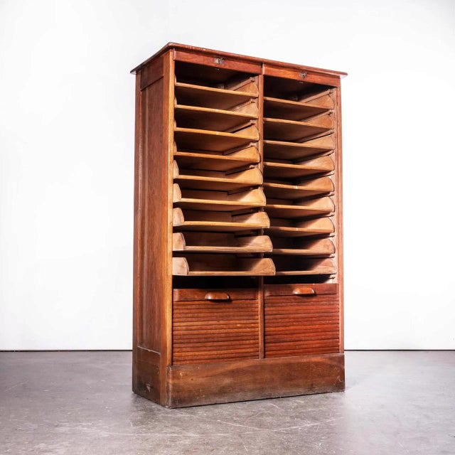 Wood Tambour Fronted Oak Cabinet from Thonet, 1930s For Sale - Image 7 of 13