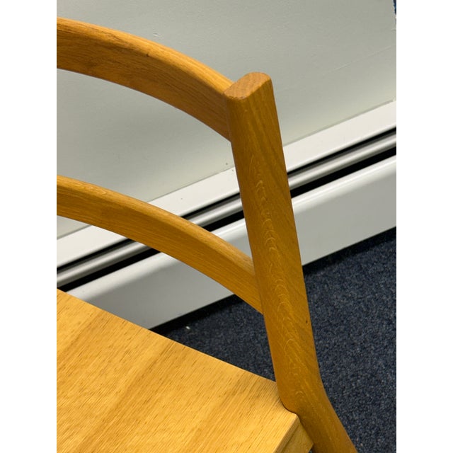Set of 6 Contemporary Modern Oak Dining Chairs - Made in Italy For Sale In New York - Image 6 of 12