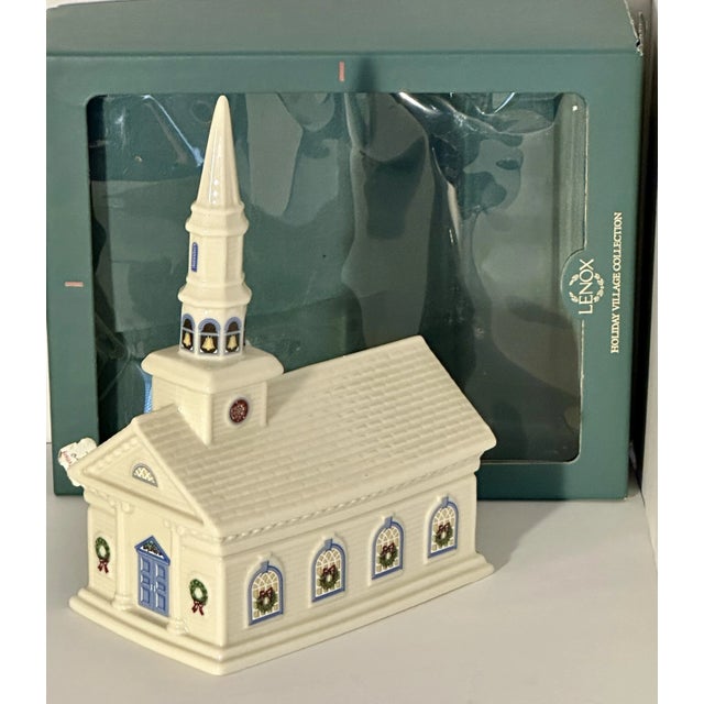 Lenox Lenox Holiday Village Porcelain Buildings and Train Cars, Seven-Piece Set For Sale - Image 4 of 12