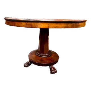 1880s Round Walnut Mahogany Parlor Table For Sale