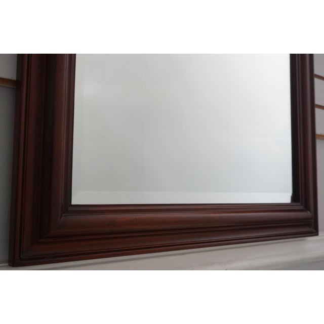 Carved Solid Mahogany Beveled Glass Mirror For Sale - Image 4 of 9