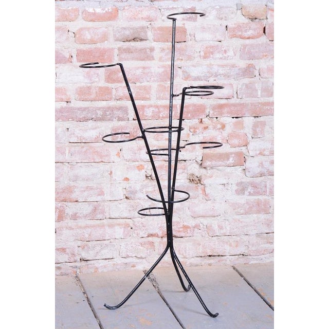 Gold Mid-Century Czech Flower Stand in Lacquered Metal, 1950s For Sale - Image 8 of 10