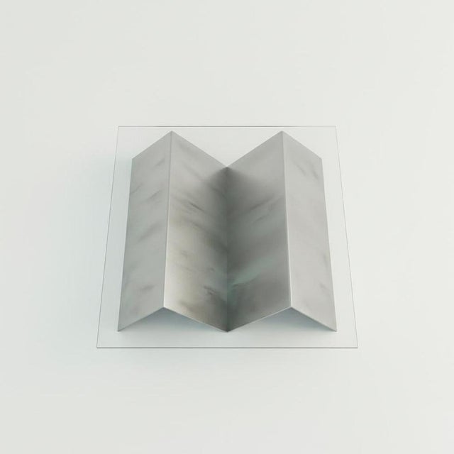 S2 Coffee Table in Brushed Aluminium by Giotto Pagani For Sale - Image 4 of 7