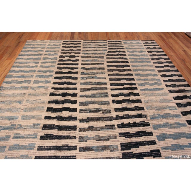 Contemporary Primitive Tribal Geometric Design Modern Area Rug For Sale In New York - Image 6 of 7