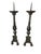 A dramatic and architecturally scaled pair of pewter-tone candlesticks featuring a striking Eye of Providence motif framed...