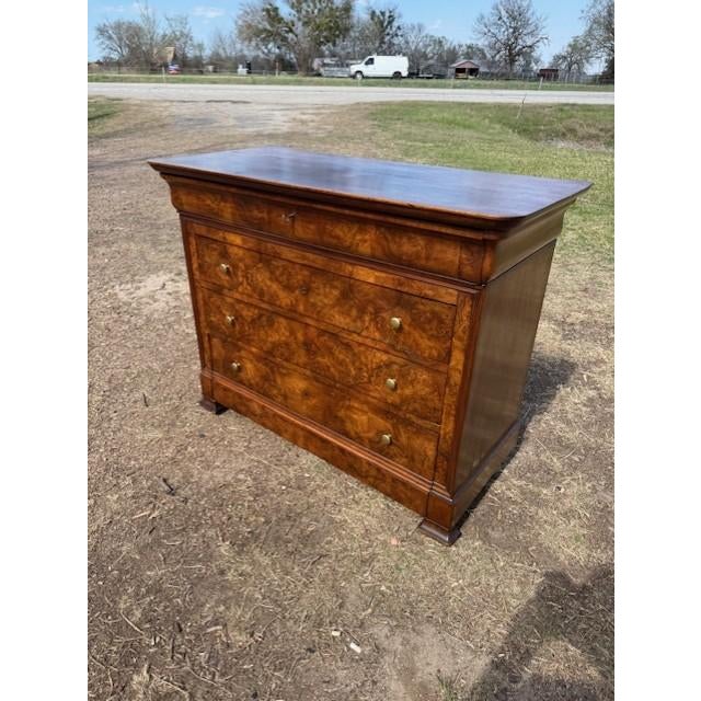 Wood 19th Century Louis Philippe Burl Walnut Chest of Drawer / Commodes For Sale - Image 7 of 18