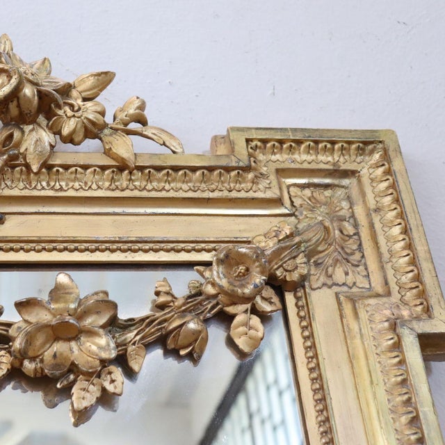 19th Century Gilt Wood Wall Mirror For Sale - Image 9 of 15