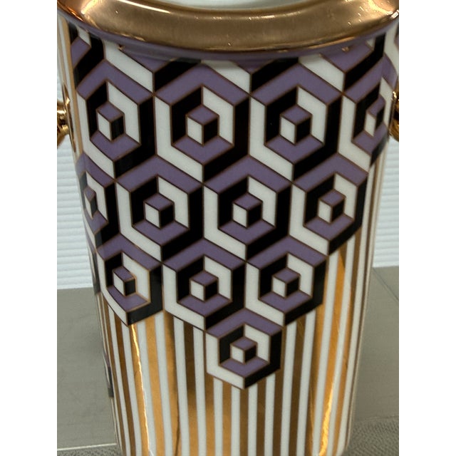 Ceramic Jonathan Adler Versaille Hex Vase For Sale - Image 7 of 12