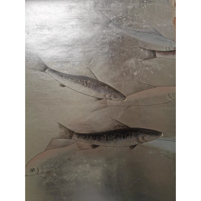 Fish Hand Painted Wallpaper - 1 Panel For Sale - Image 4 of 10