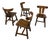 Brutalist Oak Dining Chairs, 1970s, Set of 4 For Sale