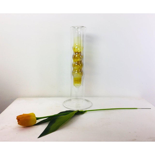 Mid-Century Modern Mid-Century Modern Dual-Walled Borosilicate Glass Vase, 1970s For Sale - Image 3 of 5