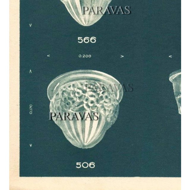 1930s Degue French Art Deco Floral Frosted Glass Flush Mount - 2 Available For Sale - Image 13 of 13