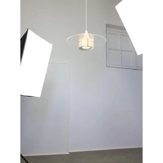 Scandinavian Duett Acrylic Glass and Metal Pendant Lamp from Landskrona Sweden, 1990s For Sale - Image 12 of 18
