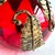 1970s Fifth Ave Crystal Ltd. Red Tealight Candle Potpourri Bowl Vase With Gold Leaves For Sale - Image 11 of 12