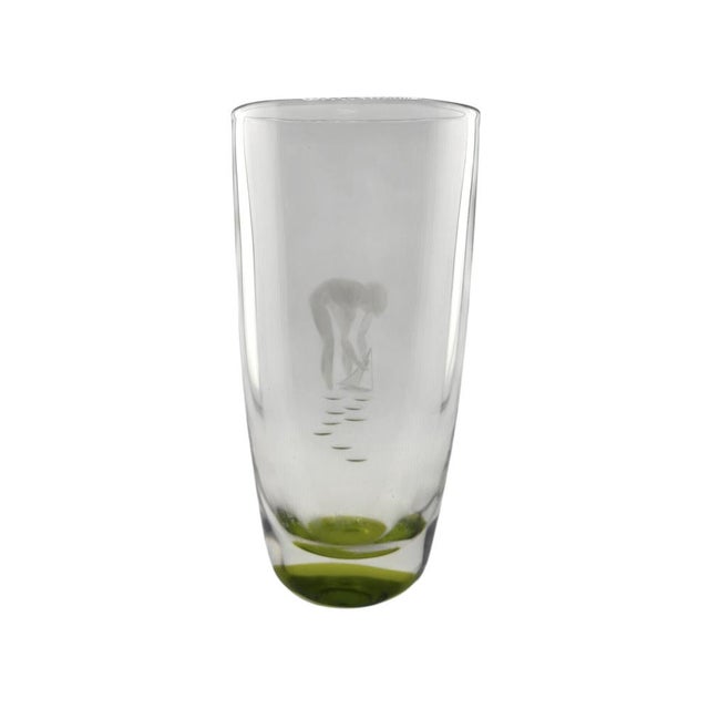 Swedish Engraved Glass Vase by Vicke Lindstrand for Kosta, 1960s For Sale - Image 15 of 15