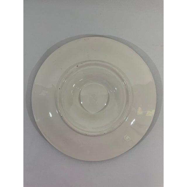 Antique 1920s French Longchamp Majolica Green and White Oyster Plate For Sale - Image 11 of 14