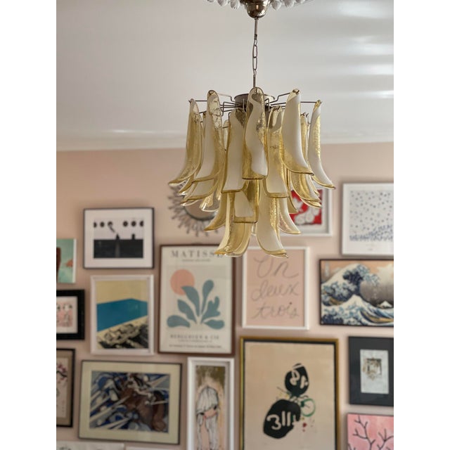 Honey-Colored Murano Glass Chandelier For Sale - Image 6 of 6