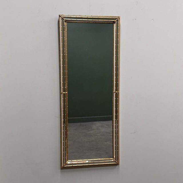Gilt Faux-Bamboo Wall Mirror, Italy, 1970s For Sale - Image 14 of 14