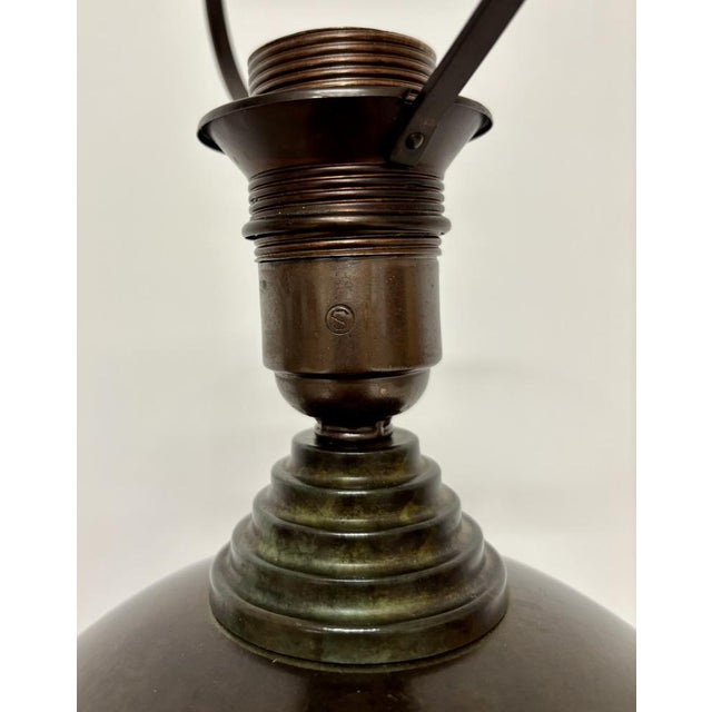 Modern Scandinavian Art Deco Table Lamp in Patinated Bronze, 1930s For Sale - Image 3 of 11