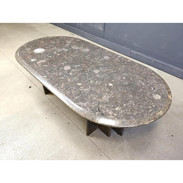 Vintage Italian Grey Marble Coffee Table, 1970s For Sale - Image 6 of 11