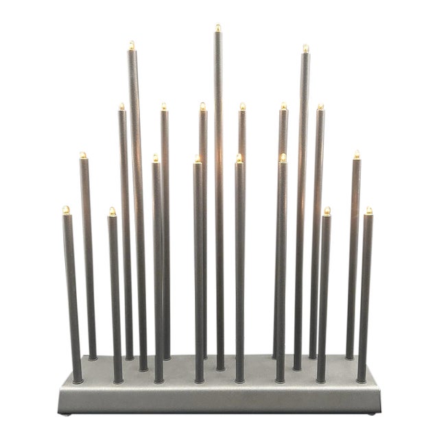 Vintage Swedish Svenska Danish Modernist Electric Light Elflugan Gray Metal For Sale