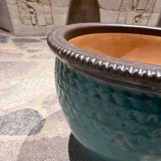 Aqua Vintage Modern Aqua Blue Planter For Sale - Image 8 of 9