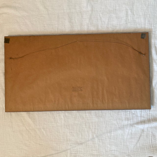 1980s Michael Donelan Watercolor "Grenada Seaside" — Panoramic Dark Wood Frame For Sale - Image 11 of 12