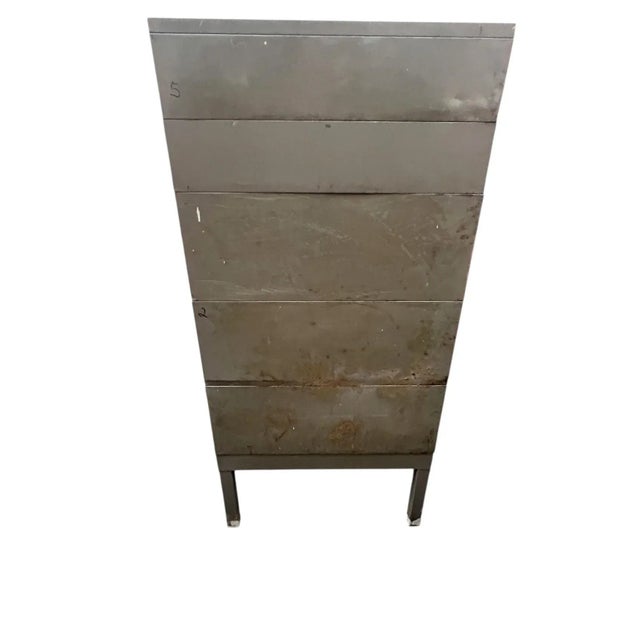 Mid 20th Century Industrial Metal Library Card File 32 Drawers by Watson For Sale - Image 17 of 18