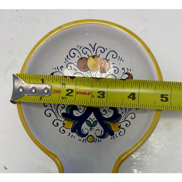 Vintage Mid Century Hand-Painted Italian Ceramic Spoon Rest by Nova Deruta For Sale In Indianapolis - Image 6 of 6