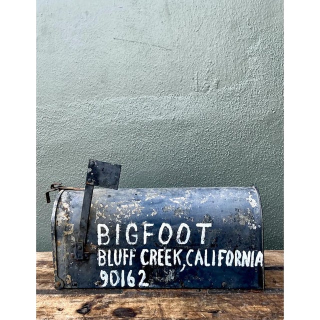 Metal Vintage Metal Bigfoot Mailbox For Sale - Image 7 of 12