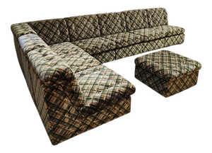 Vintage Checkered Modular Sofa, 1970s