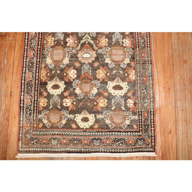 Zabihi Collection Brown Persian Mahal Throw Rug For Sale In New York - Image 6 of 6