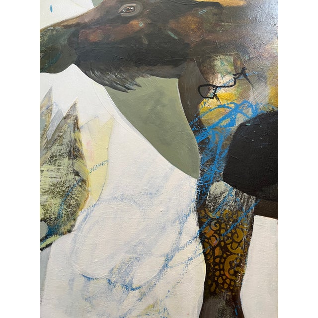 2020s "Got Bark?" a Moose Painting by LWren Walraven For Sale - Image 5 of 10