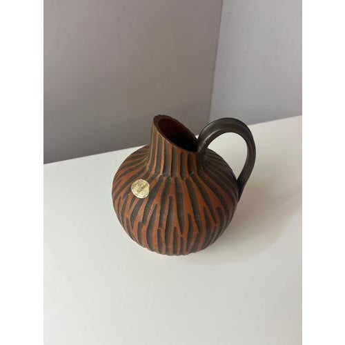 Handmade Rhodos Vase with Incised Decoration from Eiwa Keramik For Sale - Image 3 of 11